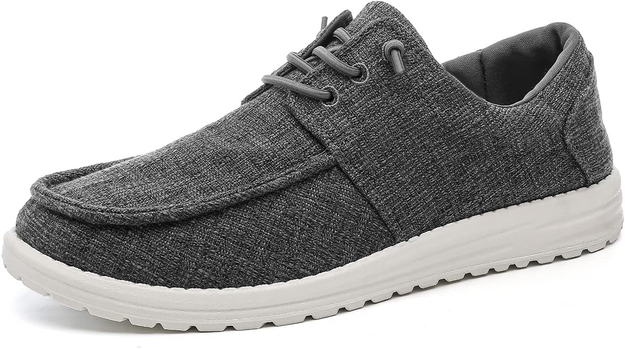 Men's Lightweight Soft Deck Shoes, Cotton Canvas Loafers for Casual Occasions