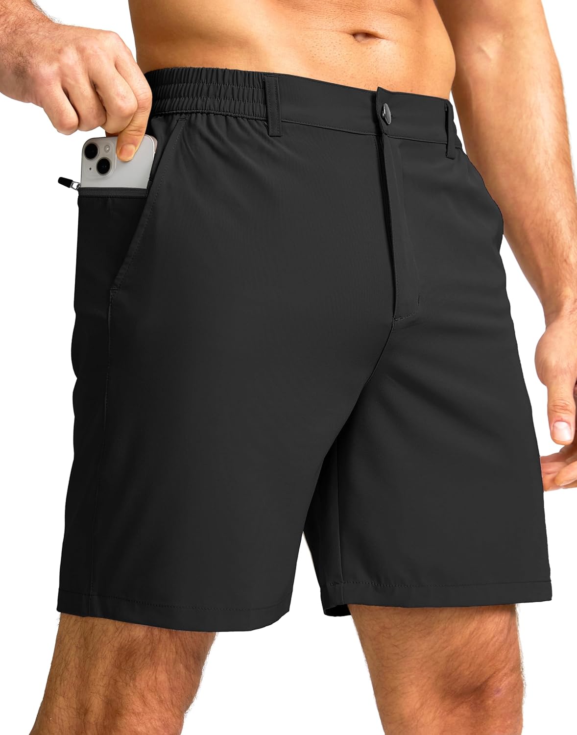 Men's Casual Shorts 7" Lightweight Golf Shorts for Men Stretch with 3 Pockets Quick Dry Breathable Work Shorts
