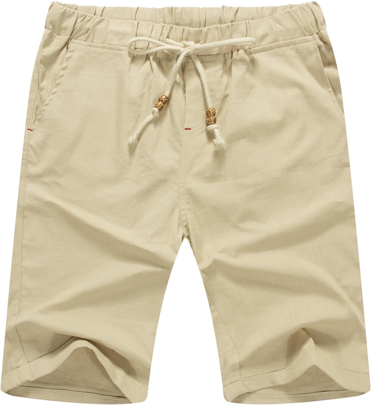 Men’s Linen Shorts Casual Drawstring Summer Beach Shorts