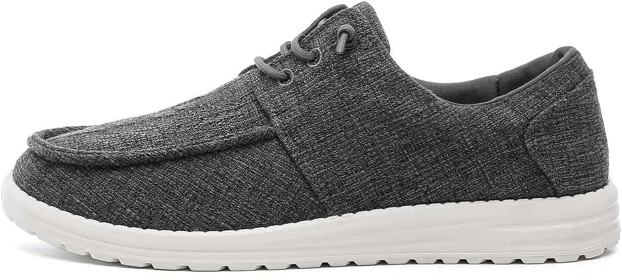 Men's Lightweight Soft Deck Shoes, Cotton Canvas Loafers for Casual Occasions