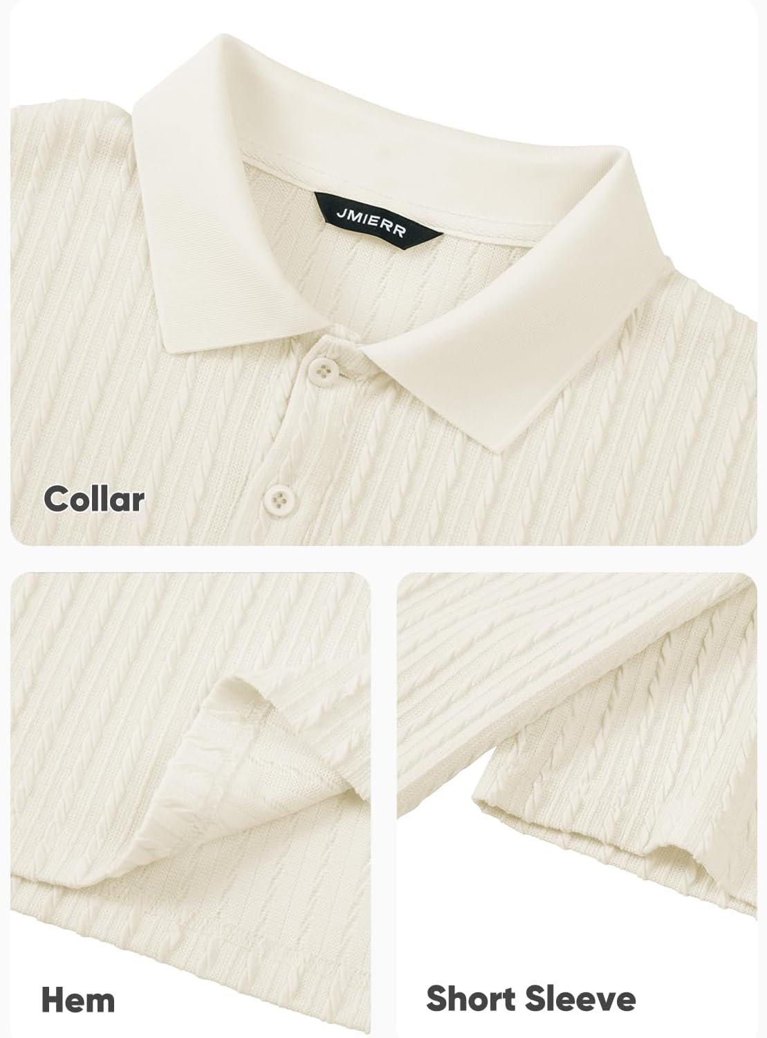 Mens Casual Polo Shirt Summer Short Sleeve Vacation Button Beach Knit Stretchy Golf Shirts